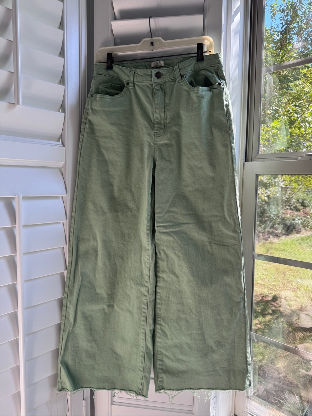 Easel wide leg cotton denim crop pants size L